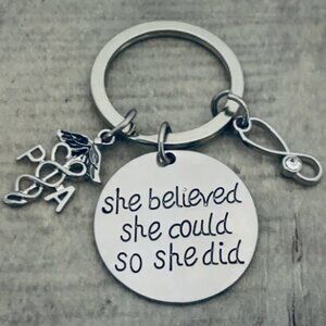 Nurse Keychain - She Believed She Could So She Did - PA
